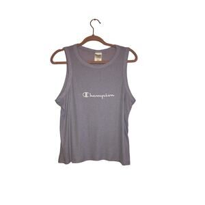 NWT Champion lilac purple ribbed semi cropped style tank top size large